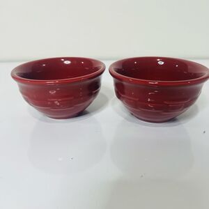 Longaberger Burgundy Mini Bowls set of 2